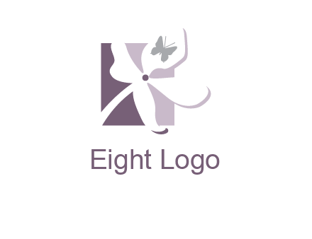 butterfly on a flower logo