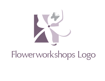 butterfly on a flower logo