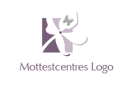 butterfly on a flower logo