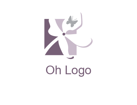 butterfly on a flower logo