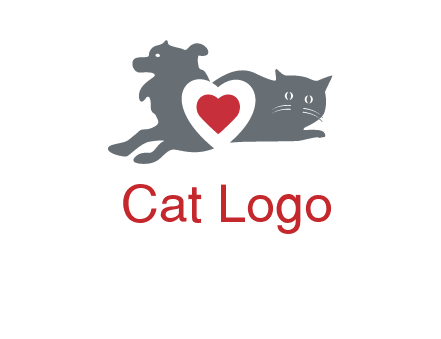 cats and dog heart logo