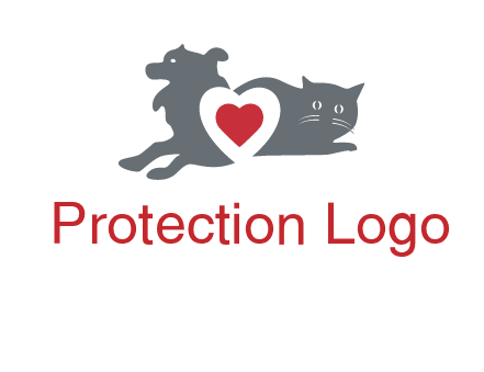 cats and dog heart logo