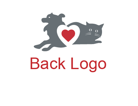 cats and dog heart logo