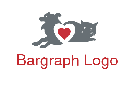 cats and dog heart logo