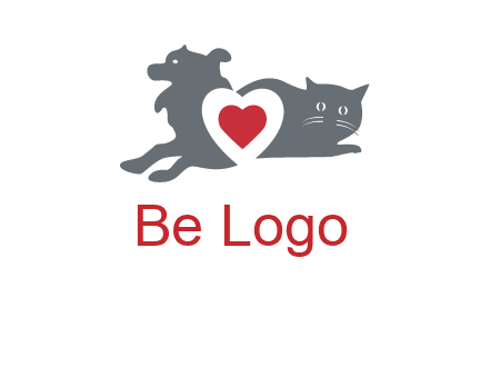cats and dog heart logo
