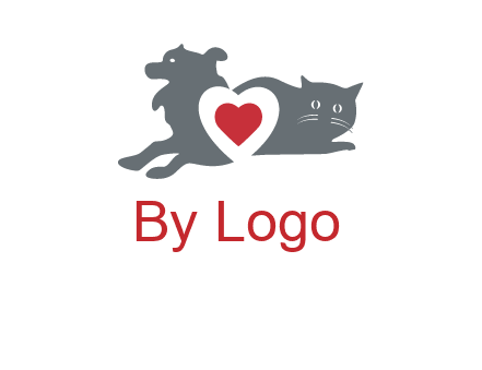 cats and dog heart logo