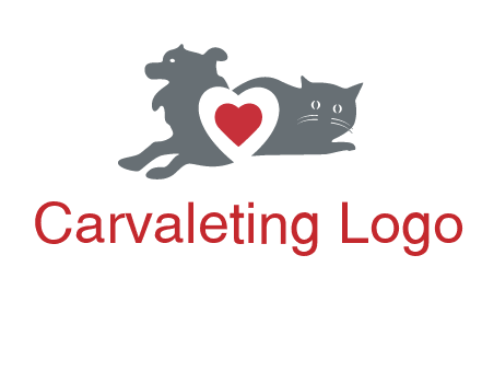 cats and dog heart logo