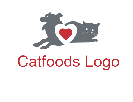 cats and dog heart logo