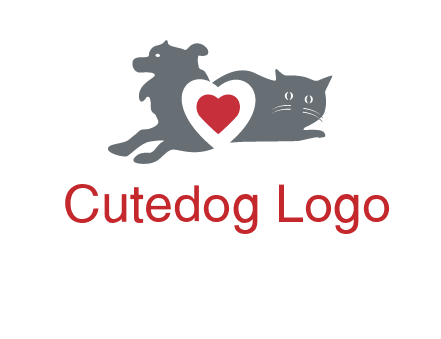 cats and dog heart logo