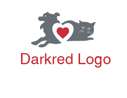 cats and dog heart logo