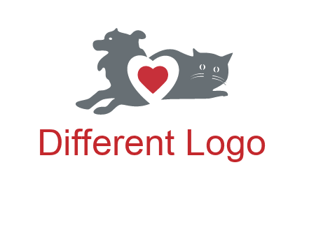 cats and dog heart logo