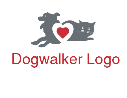 cats and dog heart logo