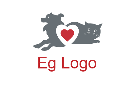 cats and dog heart logo