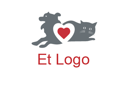 cats and dog heart logo