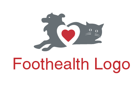 cats and dog heart logo