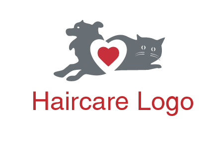 cats and dog heart logo