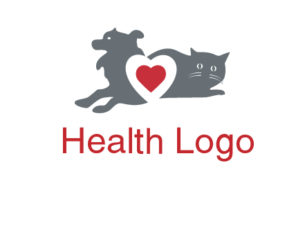 cats and dog heart logo