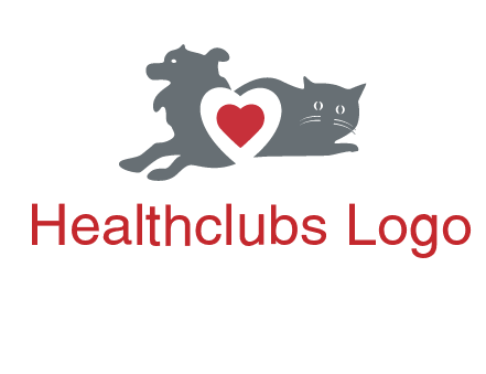 cats and dog heart logo