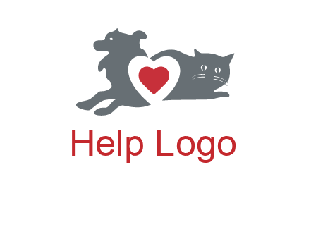 cats and dog heart logo
