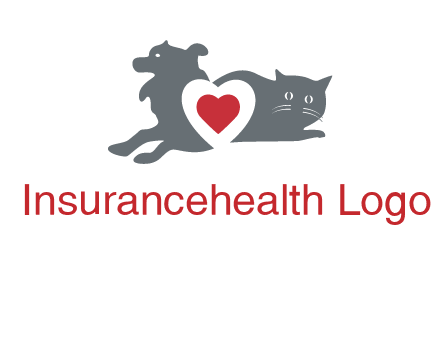 cats and dog heart logo