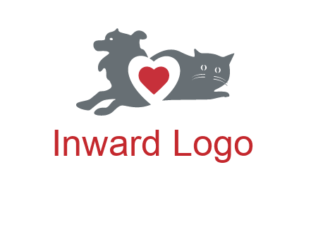 cats and dog heart logo
