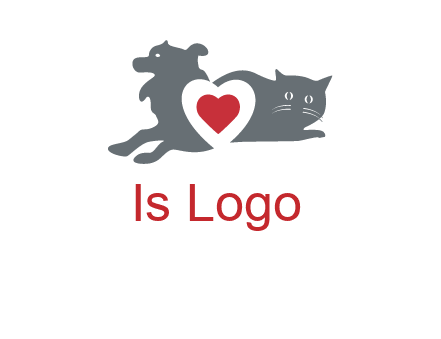 cats and dog heart logo