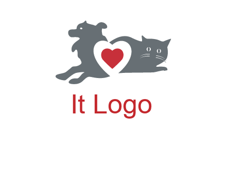 cats and dog heart logo