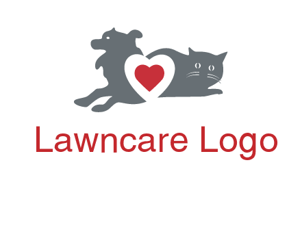 cats and dog heart logo