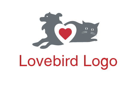 cats and dog heart logo