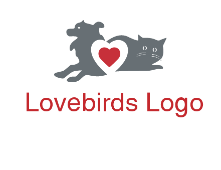 cats and dog heart logo