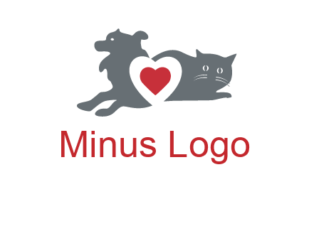 cats and dog heart logo