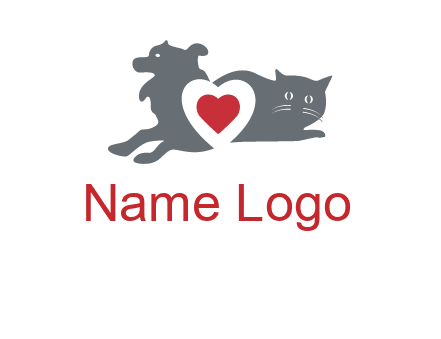 cats and dog heart logo