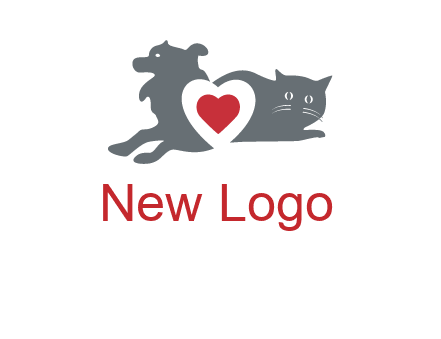 cats and dog heart logo