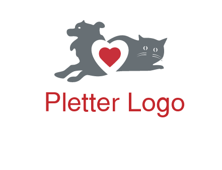 cats and dog heart logo