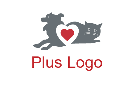 cats and dog heart logo
