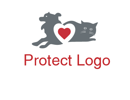 cats and dog heart logo
