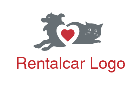 cats and dog heart logo