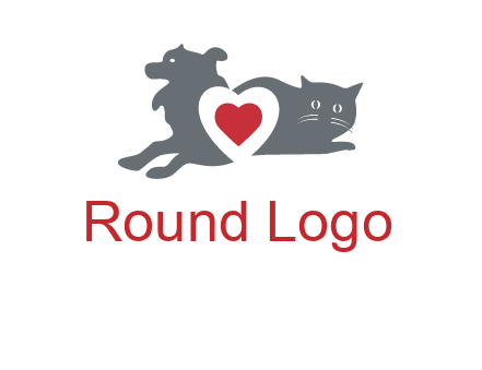 cats and dog heart logo