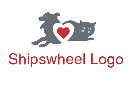 cats and dog heart logo