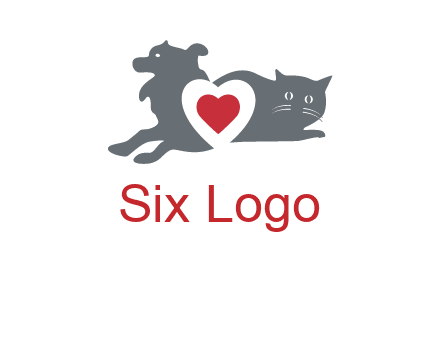 cats and dog heart logo