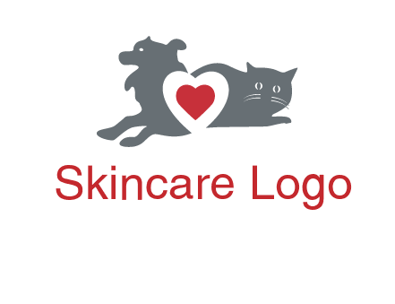 cats and dog heart logo