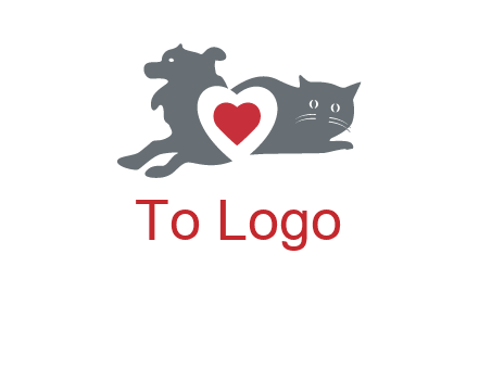 cats and dog heart logo