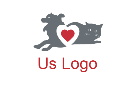 cats and dog heart logo