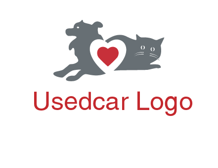 cats and dog heart logo