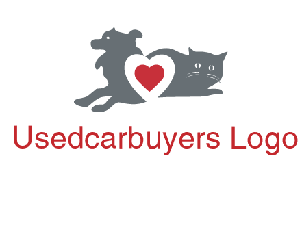 cats and dog heart logo