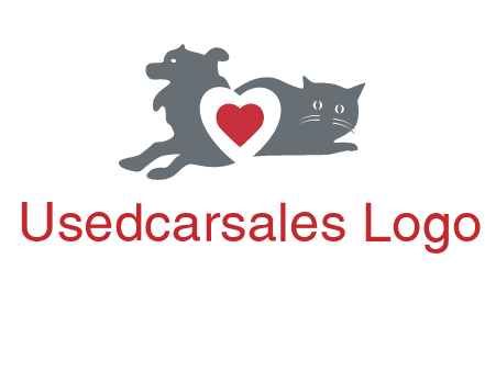 cats and dog heart logo