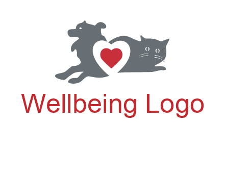 cats and dog heart logo