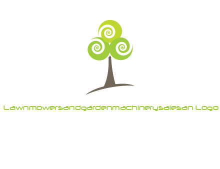 tree with swirl or spiral leaves logo