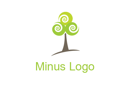 tree with swirl or spiral leaves logo