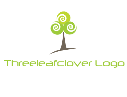 tree with swirl or spiral leaves logo